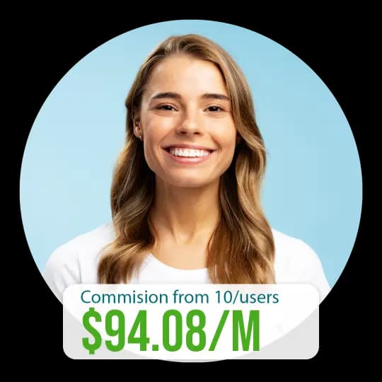 Calixpert affiliate earnings chart for 10 active users