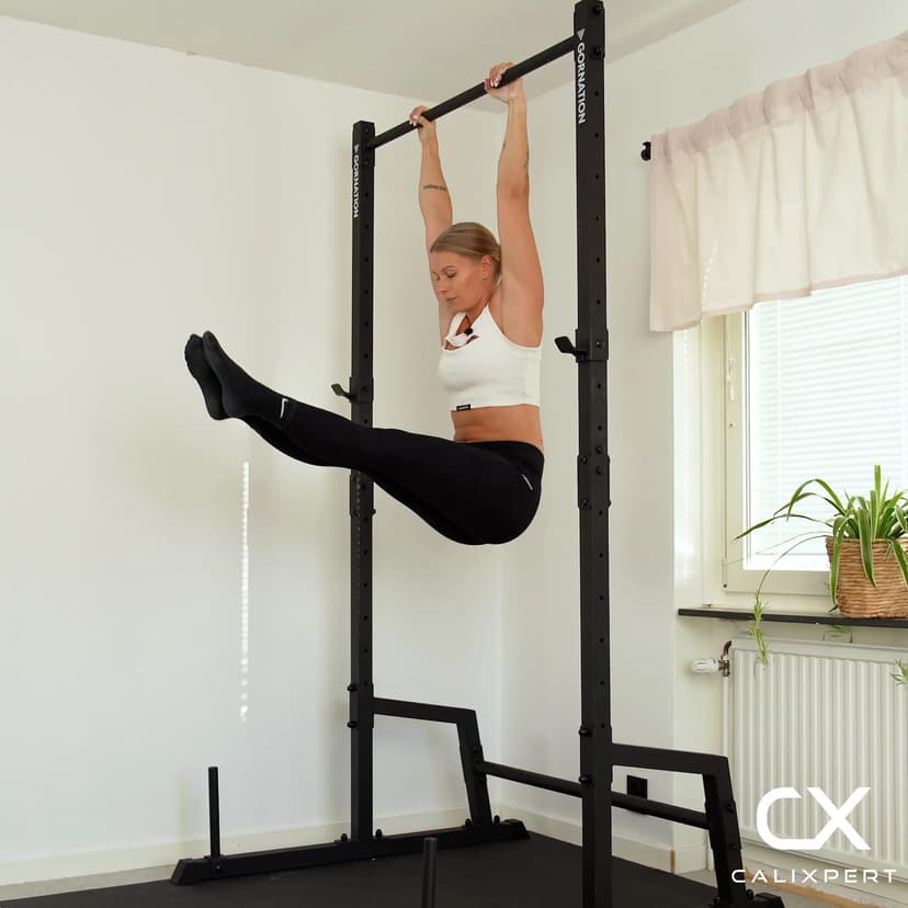 Negativa hanging leg raises med paus